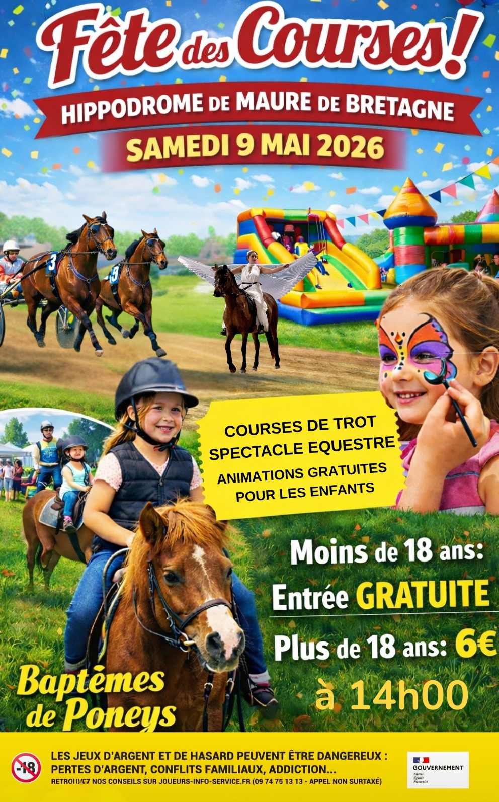 Fete des courses samedi 9 mai 2026 à l'hippodrome de Maure de Bretagne